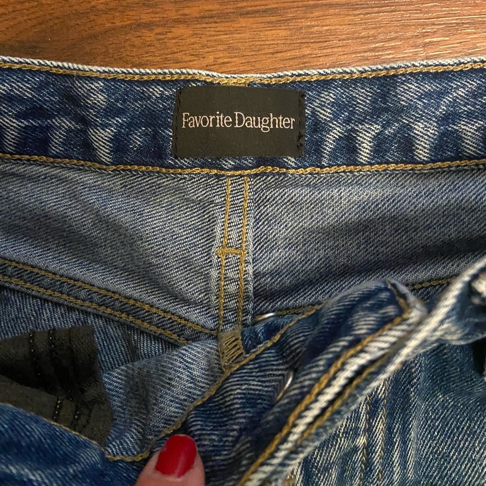 Favorite Daughter The Oliver Ultimate Baggy Wide Leg Jeans Sz 24 Button Austin - Picture 7 of 14